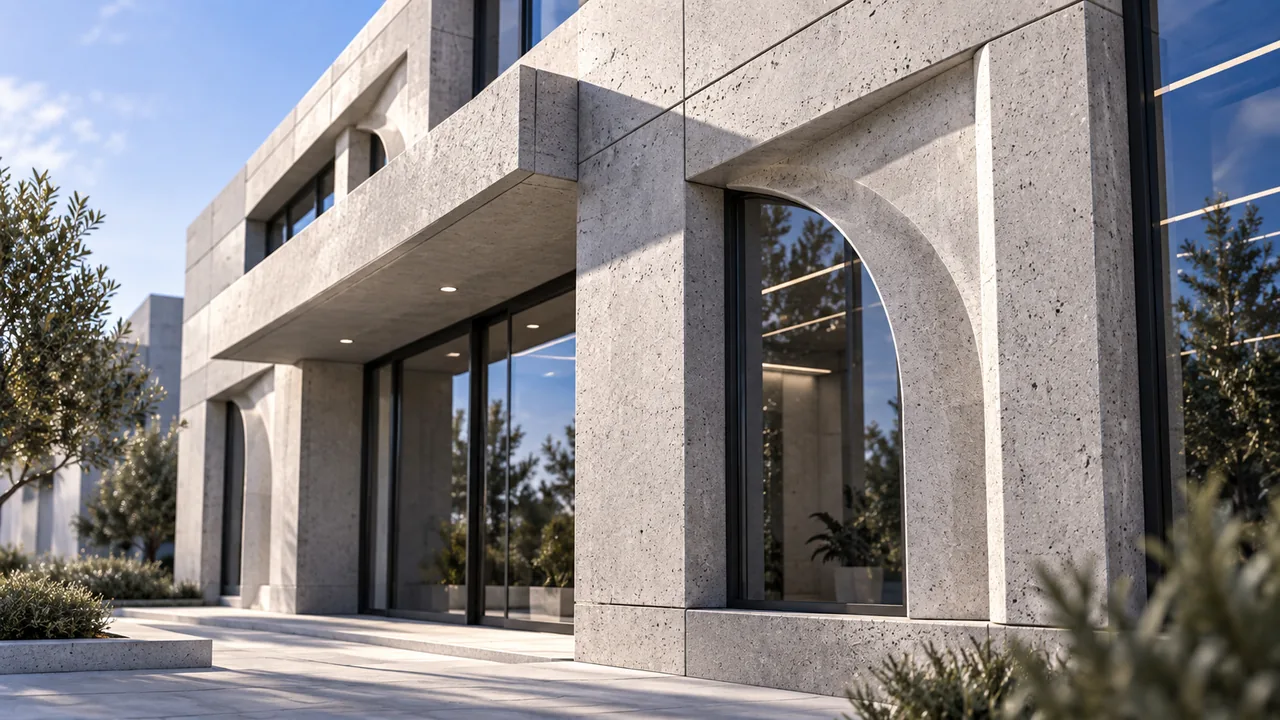 Façade contemporaine en béton